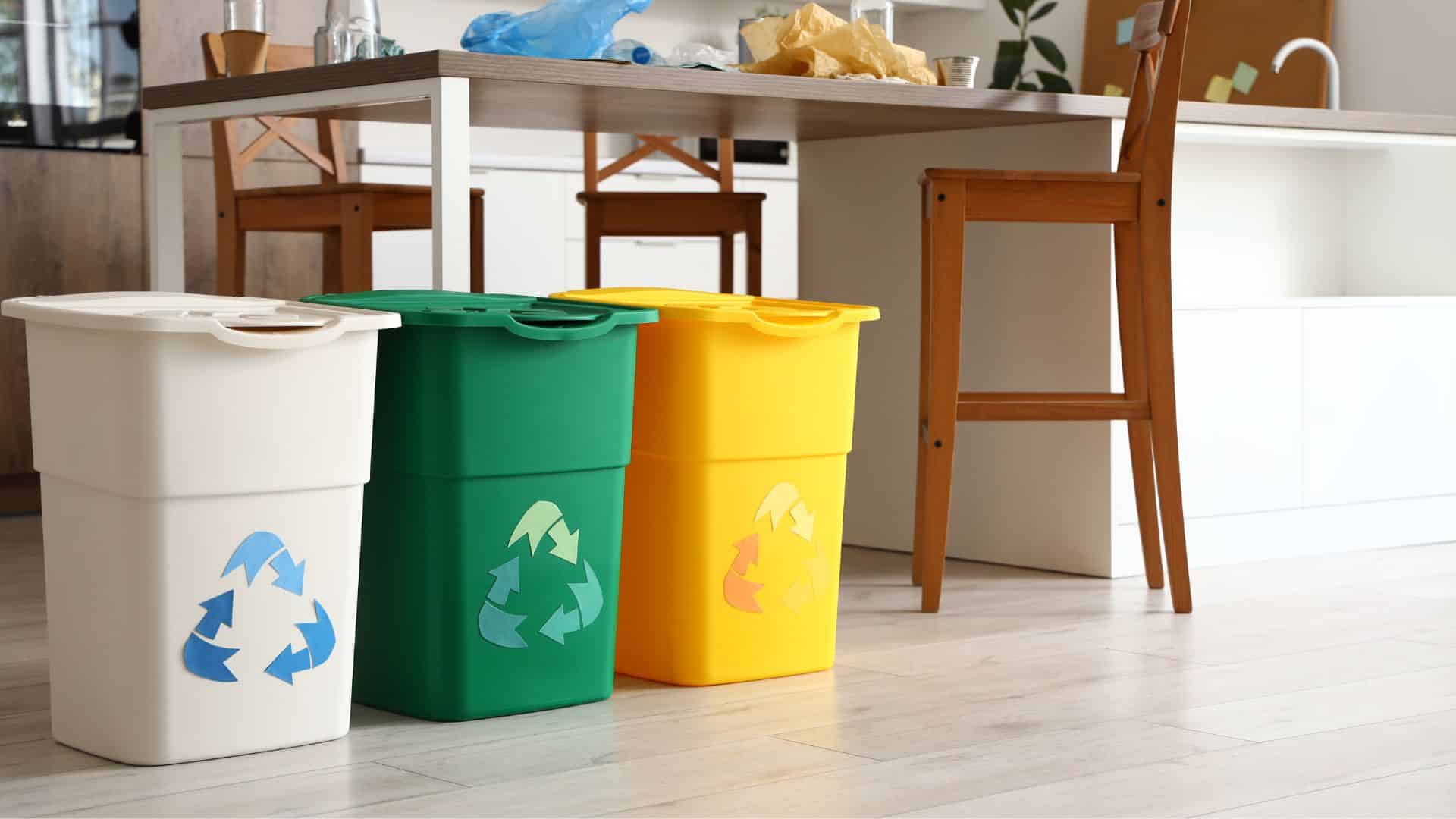 Colorado Pure - environmentally sustainable break room in Colorado Springs - recycling bins